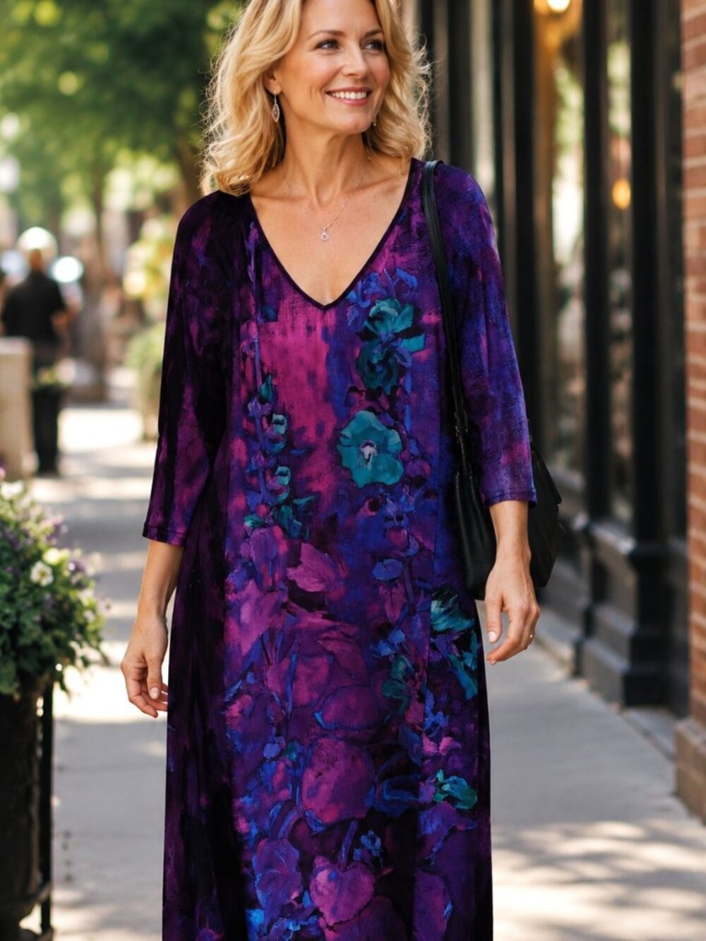 Purple floral dress, SHIPS FREE